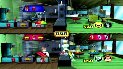SpongeBob SquarePants Lights Camera Pants GameCube game featuring party-style minigame gameplay with classic SpongeBob characters gameplay screenshot
