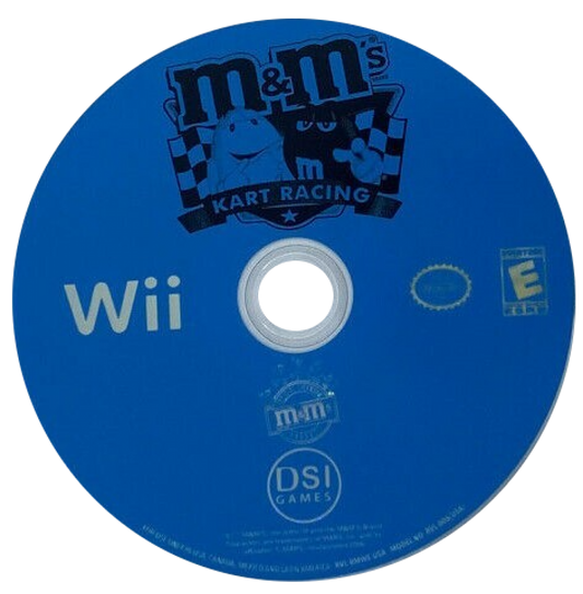 M&Ms Kart Racing retro Nintendo Wii video game featuring kart racing gameplay, family friendly multiplayer action, arcade style competition and classic Wii entertainment - disc