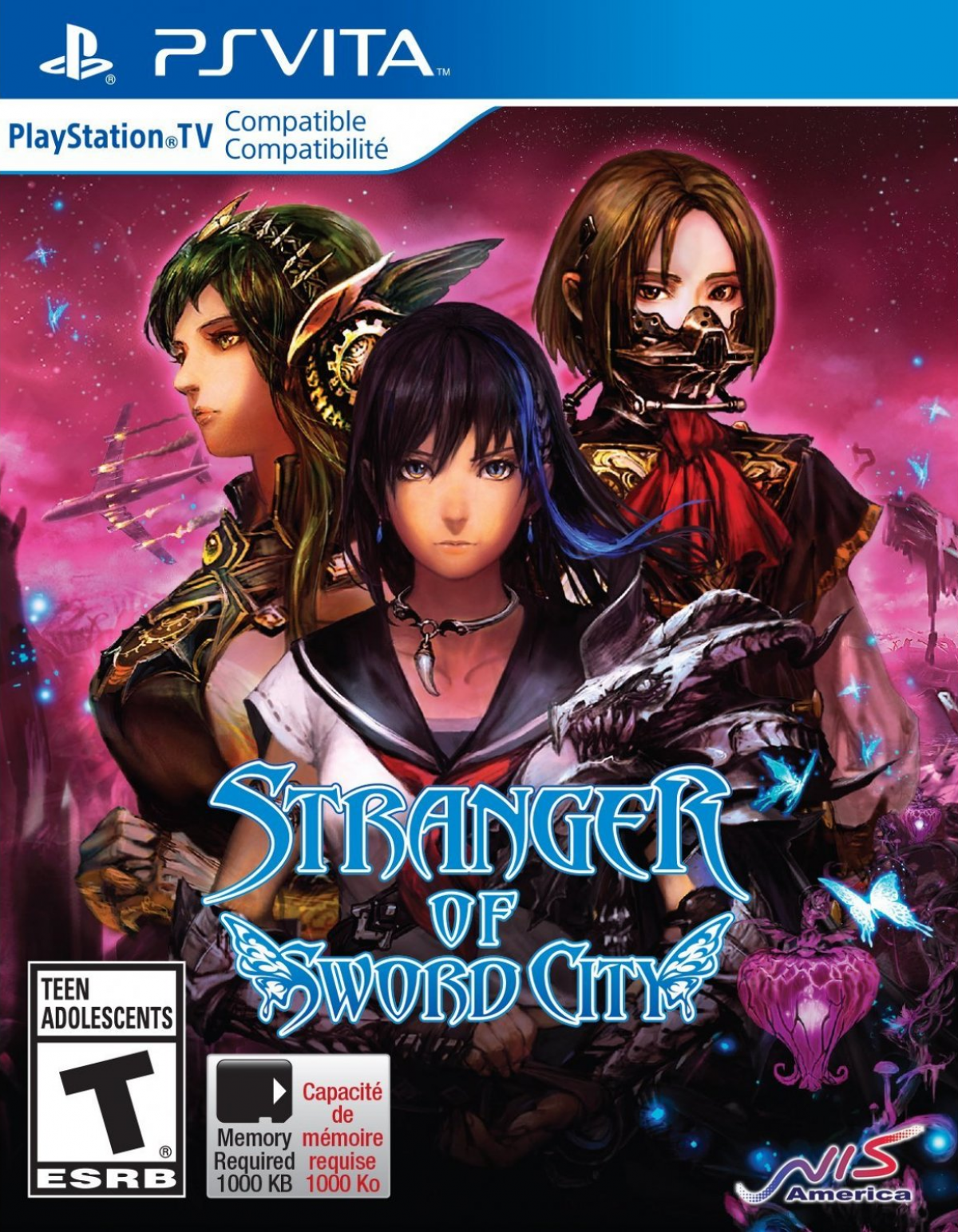 Stranger of Sword City Limited Edition PS Vita game featuring turn-based RPG gameplay and collectible bonus content cover art