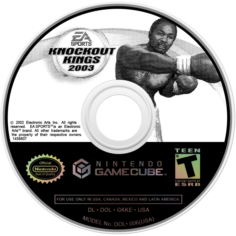 Knockout Kings 2003 GameCube boxing sports video game EA Sports boxing simulation professional fighters career mode championship bouts realistic punches training mode retro Nintendo GameCube game disc classic sports title boxing gameplay ring combat arcade simulation disc