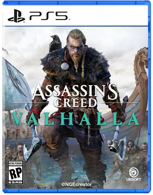 Assassins Creed Valhalla cover art for PlayStation 5 action RPG game