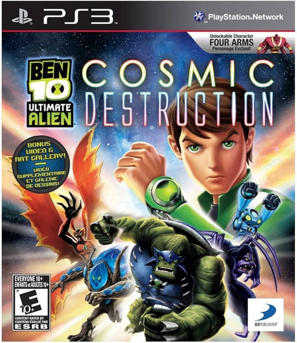 Ben 10 Cosmic Destruction PS3 featuring action adventure gameplay with Ben Tennyson and alien transformations cover art