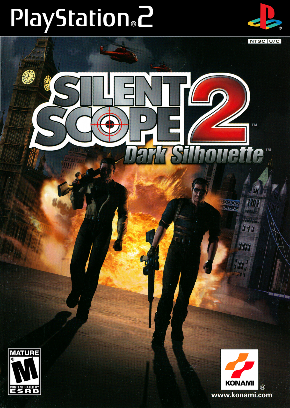 Silent Scope 2 Dark Silhouette arcade style sniper shooter video game featuring precision long range shooting cinematic missions realistic scope mechanics and intense tactical action experience cover art