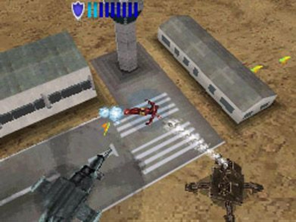 Iron Man Nintendo DS video game, action adventure, superhero gameplay, Marvel movie tie-in, handheld console title gameplay screenshot