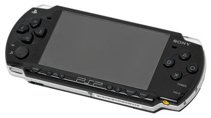 PSP 2000 console Sony PlayStation Portable Slim handheld gaming system PSP 2000 model slim lightweight design portable console UMD disc gaming WiFi multimedia device retro handheld gaming system Sony PSP hardware front tilt
