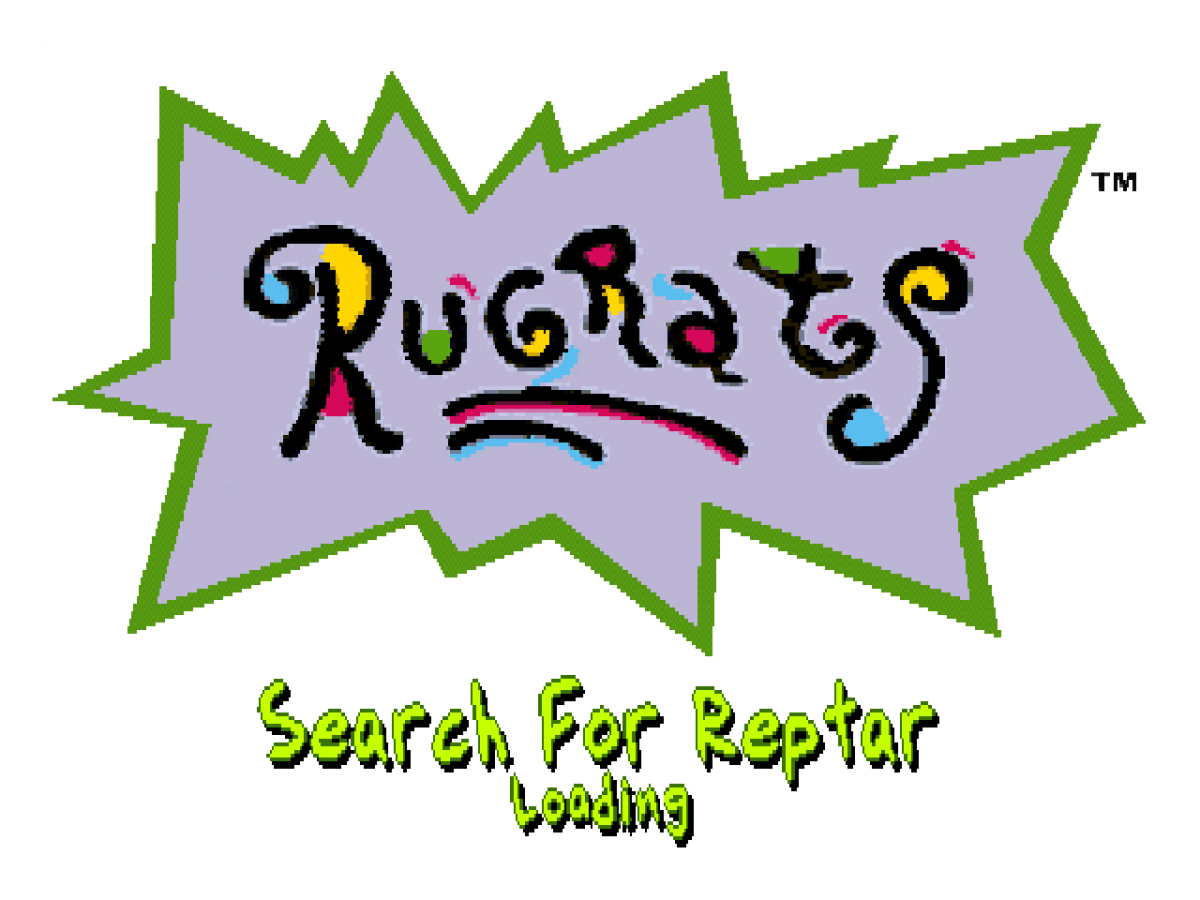 Rugrats: Search for Reptar title page for PlayStation 1 (PS1) family platformer video game