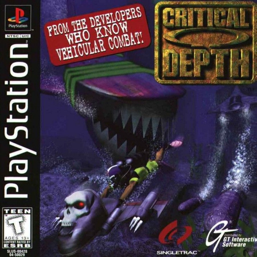 Critical Depth retro underwater vehicular combat action game for PlayStation 1 (PS1) cover art