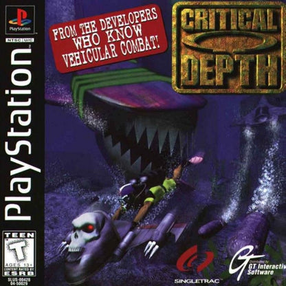 Critical Depth retro underwater vehicular combat action game for PlayStation 1 (PS1) cover art