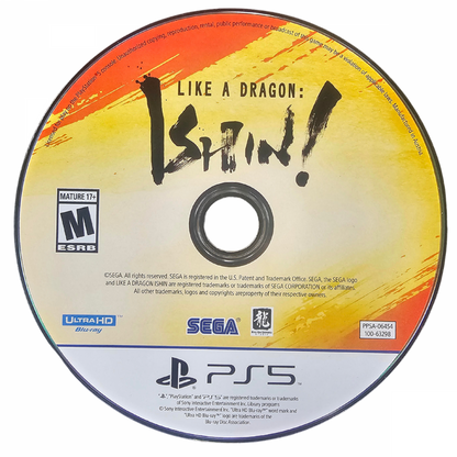 Like a Dragon Ishin PlayStation 5 PS5 video game featuring action adventure gameplay samurai combat 19th century Japan historical drama Sakamoto Ryoma character sword fighting gun combat martial arts special attacks side quests Japanese culture exploration intense battles and classic PlayStation 5 action gaming retro video game collection collectible gaming appeal game disc