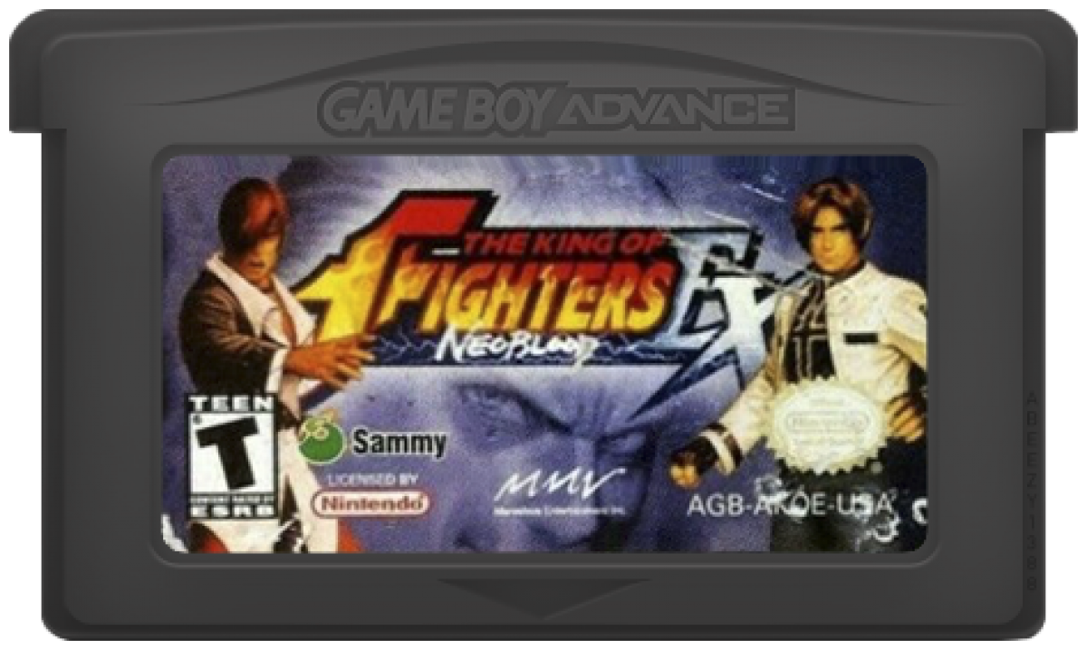 King of Fighters EX: Neo Blood [CIB] for Game Boy Advance (GBA) featuring classic SNK style 2D fighting with a roster of KOF favorites and fast tag team action; pull off special moves and combos in a portable complete in box showdown built for versus play cartridge