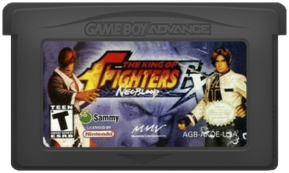 King of Fighters EX: Neo Blood [CIB] for Game Boy Advance (GBA) featuring classic SNK style 2D fighting with a roster of KOF favorites and fast tag team action; pull off special moves and combos in a portable complete in box showdown built for versus play cartridge