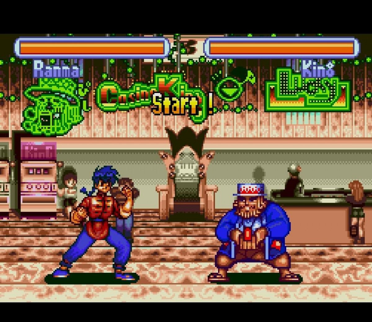 Ranma 1 2 Hard Battle Super Nintendo SNES fighting game anime brawler versus combat one on one battles Rumiko Takahashi characters multiplayer fighting retro 16 bit gaming Super Nintendo Entertainment System software video game title gameplay