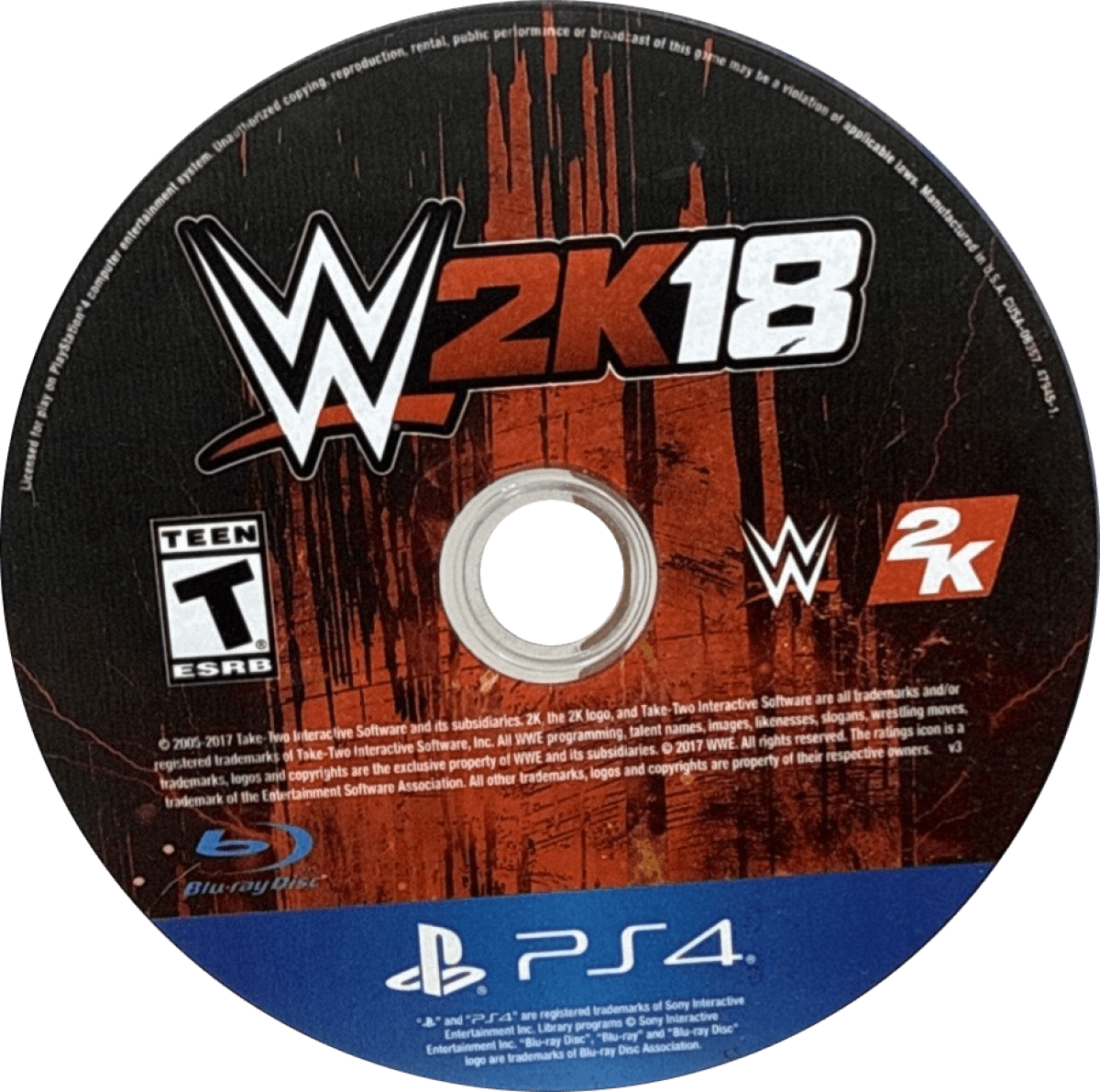 WWE 2K18 PS4 inspired design featuring modern pro wrestling simulation aesthetic realistic ring action superstar entrances championship matches sports entertainment spectacle roster showcase dynamic WWE gameplay presentation disc