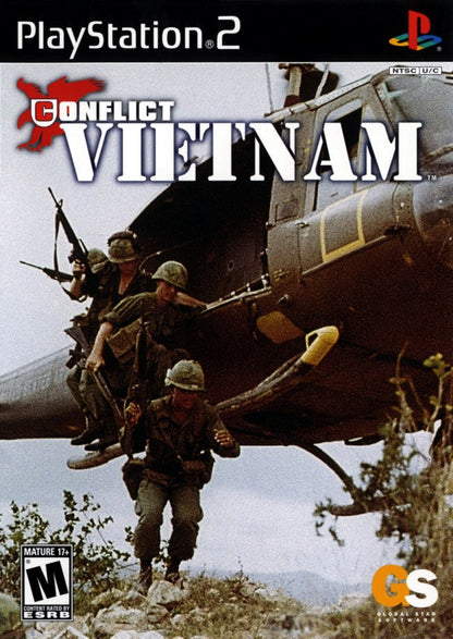 Conflict Vietnam PlayStation 2 PS2 for tactical military shooter video game fans featuring squad based combat Vietnam War missions realistic weapons strategic team commands cooperative gameplay intense firefights historical military action immersive campaign collectible gaming appeal front cover