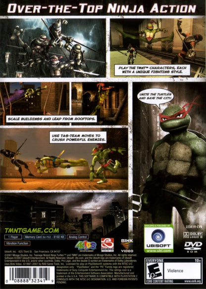 TMNT Greatest Hits PlayStation 2 PS2 retro video game action platformer back of case (2007)