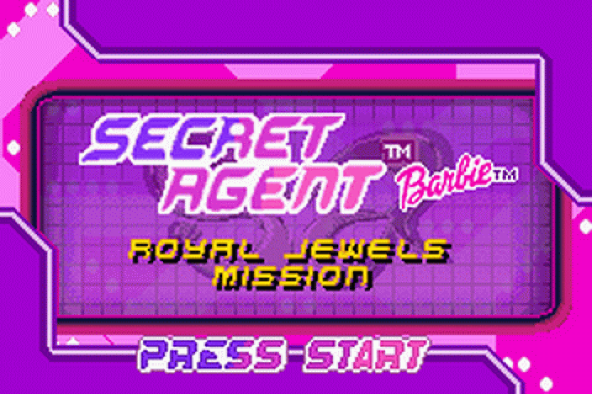 Game Boy Advance Barbie Secret Agent adventure game start menu