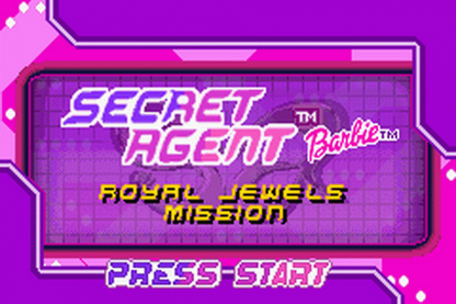 Game Boy Advance Barbie Secret Agent adventure game start menu
