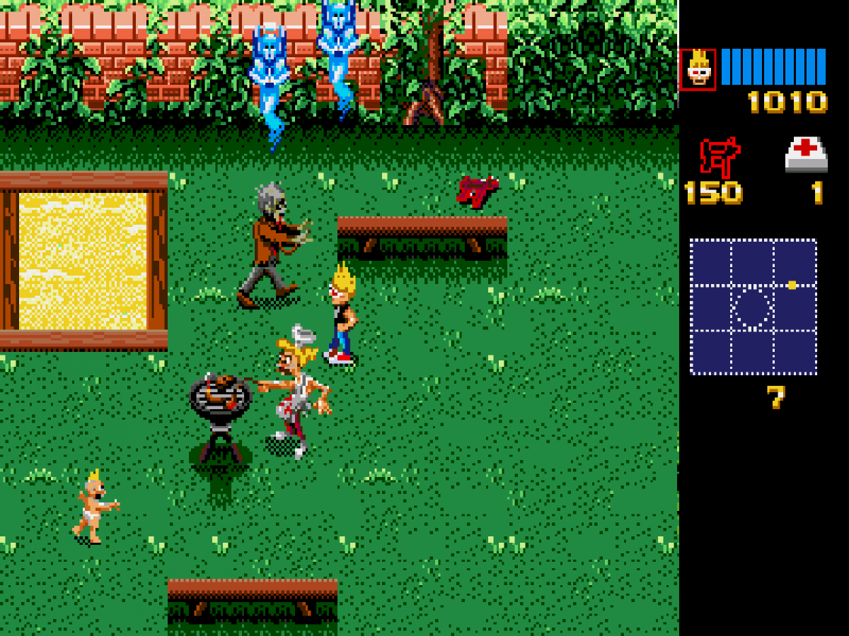Zombies Ate My Neighbors Sega Genesis classic run and gun co-op survival horror themed rescue neighbors across 55 levels cult classic gameplay