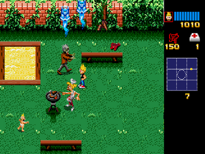Zombies Ate My Neighbors Sega Genesis classic run and gun co-op survival horror themed rescue neighbors across 55 levels cult classic gameplay