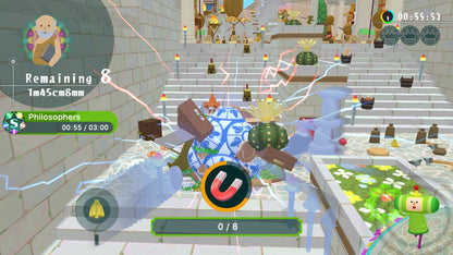 Once Upon A Katamari Nintendo Switch whimsical rolling puzzle adventure game fairy tale theme rolling up objects to restore stories creative gameplay King of All Cosmos colorful worlds gameplay 