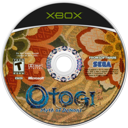Otogi Myth of Demons Xbox action adventure video game featuring Raikou fast-paced sword combat supernatural enemies powerful attacks dark fantasy environments intense battles destructive gameplay and classic original Xbox gaming collectible retro gaming appeal game disc