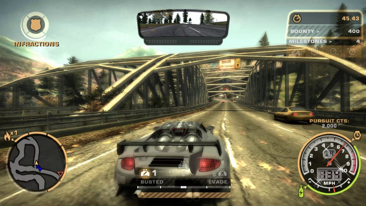 Need for Speed: Most Wanted for Xbox (XBOX) at Gamers INC, featuring high-stakes street racing and intense police pursuits as you climb the Blacklist to become the most notorious racer in Rockport City gameplay screenshot