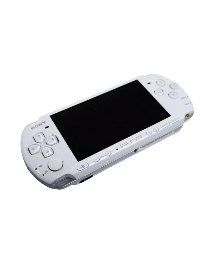 PSP 3000 Pearl White handheld console featuring slim lightweight Sony PlayStation Portable system bright LCD screen WiFi multimedia support and collectible portable gaming hardware 