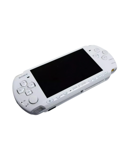 PSP 3000 Pearl White handheld console featuring slim lightweight Sony PlayStation Portable system bright LCD screen WiFi multimedia support and collectible portable gaming hardware 