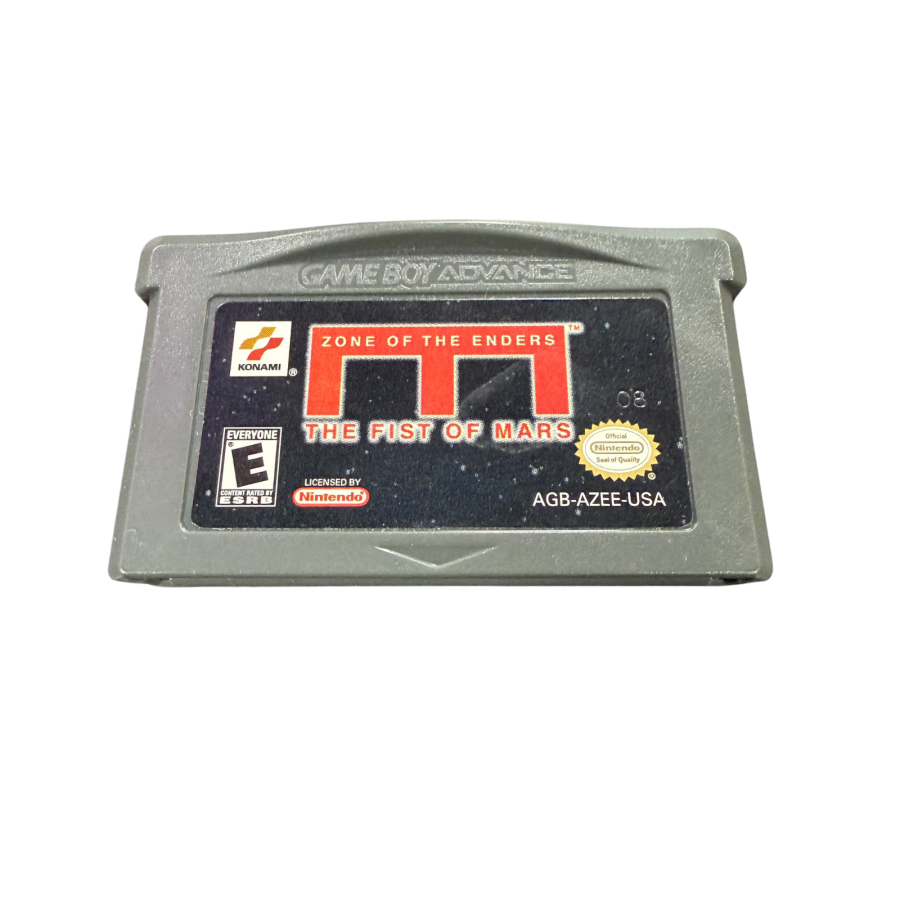 Zone of the Enders The Fist of Mars Game Boy Advance GBA for tactical strategy role playing video game fans featuring futuristic mecha battles turn based combat anime inspired storytelling character development challenging missions and classic Konami handheld gameplay collectible retro Nintendo Game Boy Advance gaming appeal cartridge