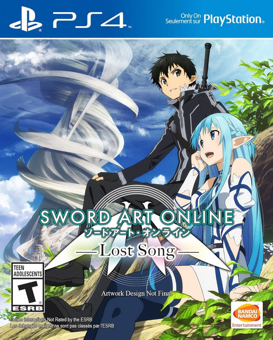 Sword Art Online: Lost Song – PlayStation 4 (PS4) video game cover image, action role-playing game