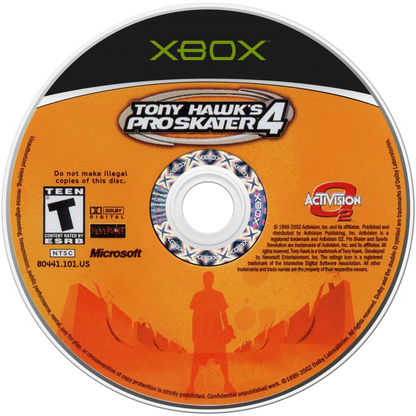 Tony Hawk's Pro Skater 4 Xbox inspired design featuring skateboarding sports action aesthetic legendary pro skaters massive trick combos open level exploration street and vert skating culture fast paced arcade gameplay nostalgic extreme sports presentation disc