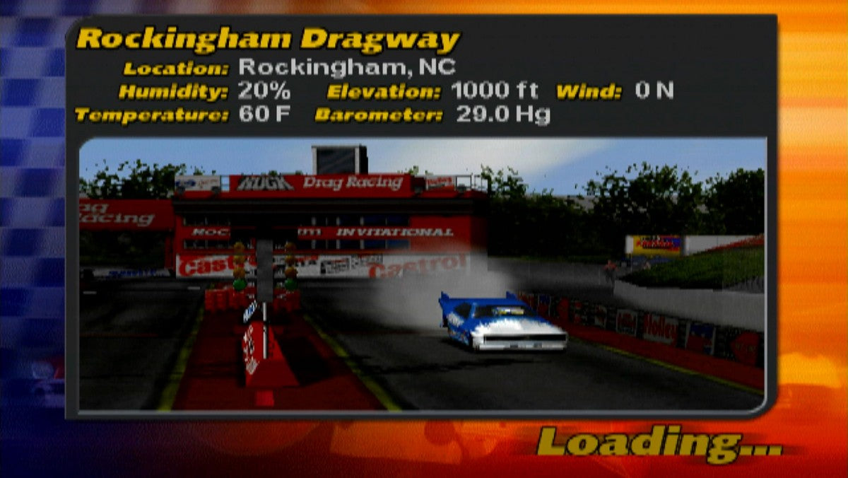 IHRA Drag Racing 2 loading screen for PlayStation 2 (PS2) video game
