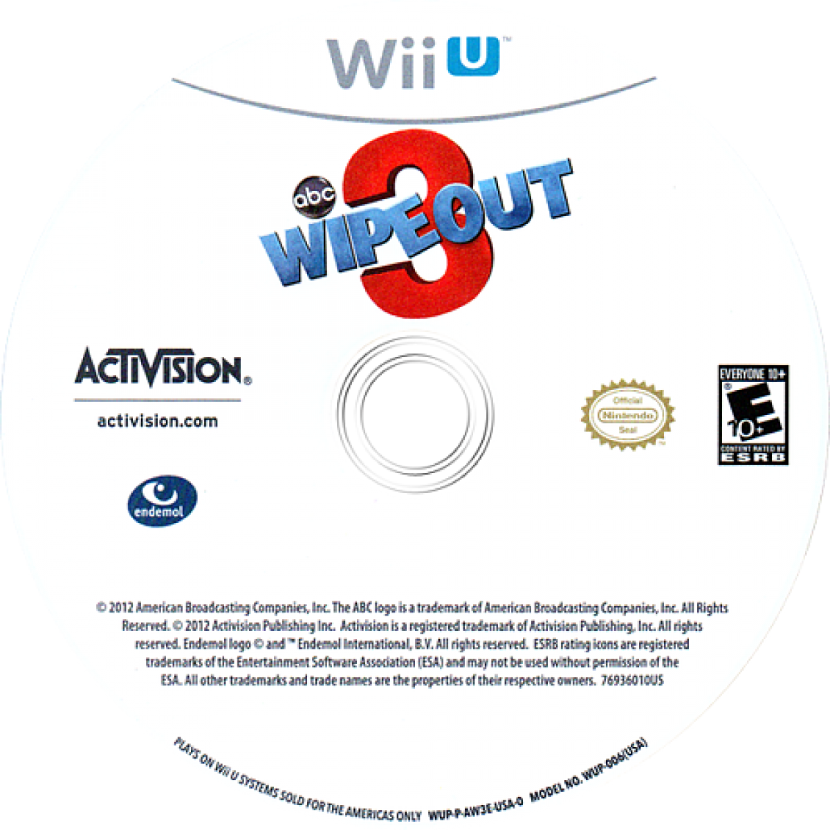 Wipeout 3 disc art for Nintendo Wii U (WiiU) video game