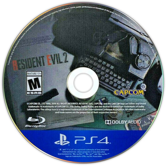 Resident Evil 2 – PlayStation 4 (PS4) video game disc, survival horror