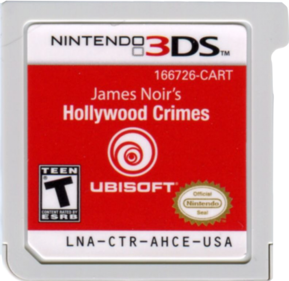 James Noir's Hollywood Crimes for Nintendo 3DS puzzle adventure game featuring detective mysteries brain teaser challenges and Hollywood themed crime solving gameplay cartridge