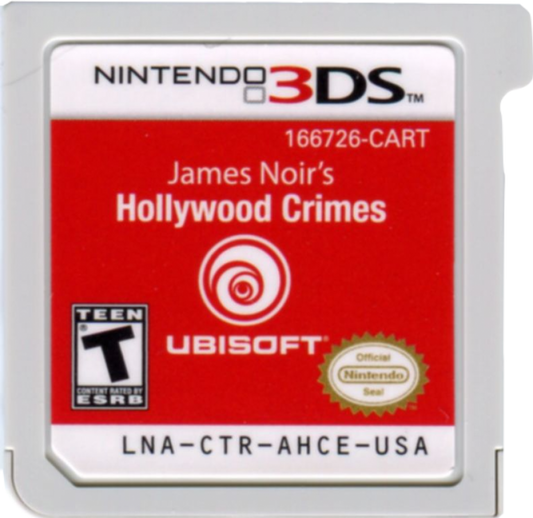 James Noir's Hollywood Crimes for Nintendo 3DS puzzle adventure game featuring detective mysteries brain teaser challenges and Hollywood themed crime solving gameplay cartridge