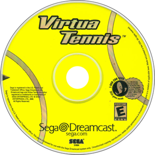 Virtua Tennis disc art for Sega Dreamcast (DC) video game
