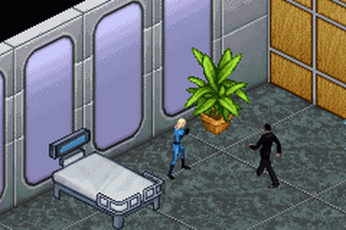 Fantastic 4 for Game Boy Advance (GBA), gameplay for a retro video game featuring action beat-em-up gameplay, superhero combat, character-based abilities, side-scrolling missions, and comic-inspired adventure