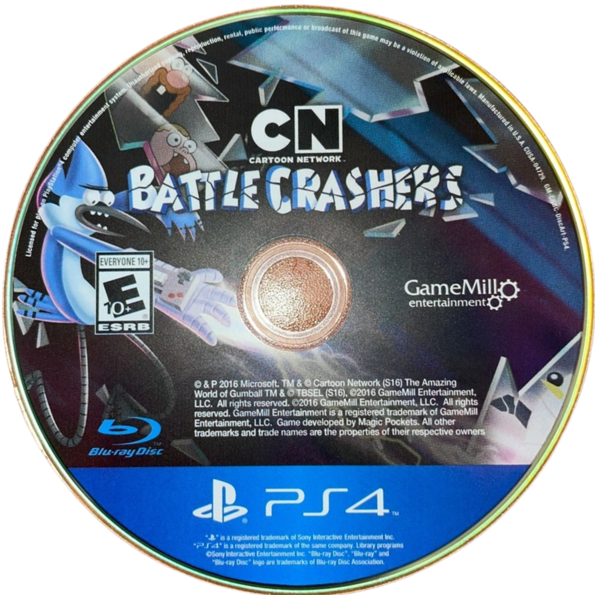 Cartoon Network Battle Crashers PlayStation 4 PS4 video game featuring side scrolling beat em up action gameplay Cartoon Network characters Finn Jake Steven Universe Gumball Clarence and Uncle Grandpa cooperative multiplayer combat enemy battles special character abilities colorful cartoon worlds platforming challenges and family friendly arcade action retro video game collection collectible gaming appeal disc