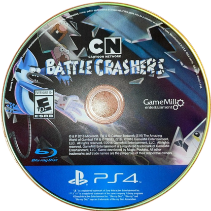 Cartoon Network Battle Crashers PlayStation 4 PS4 video game featuring side scrolling beat em up action gameplay Cartoon Network characters Finn Jake Steven Universe Gumball Clarence and Uncle Grandpa cooperative multiplayer combat enemy battles special character abilities colorful cartoon worlds platforming challenges and family friendly arcade action retro video game collection collectible gaming appeal disc