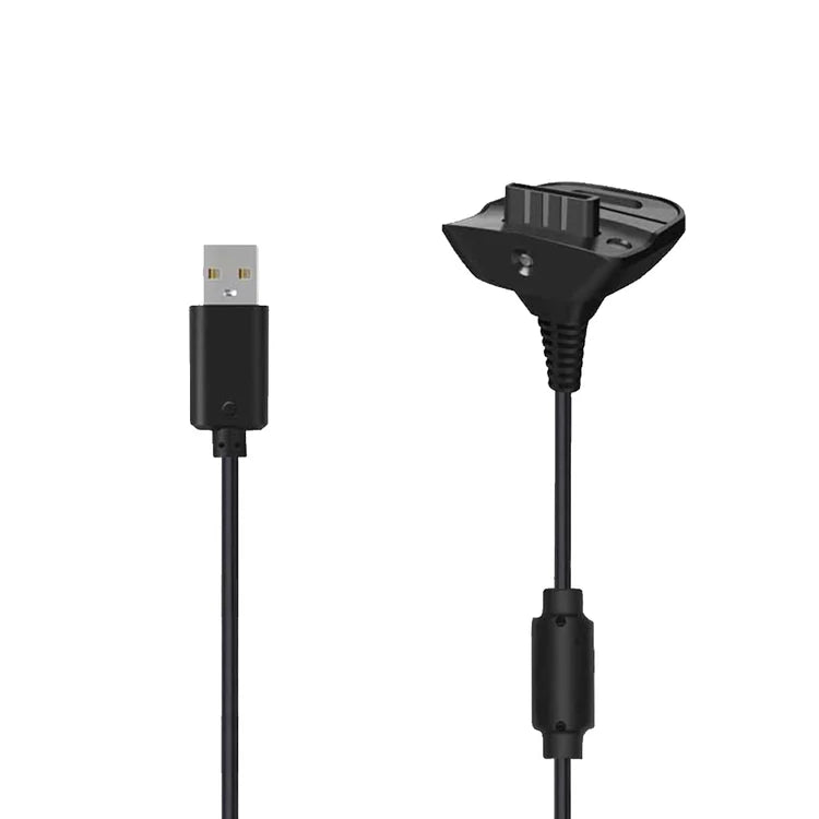 Black controller charging cable for Microsoft Xbox 360 gamepad power accessory charging cord