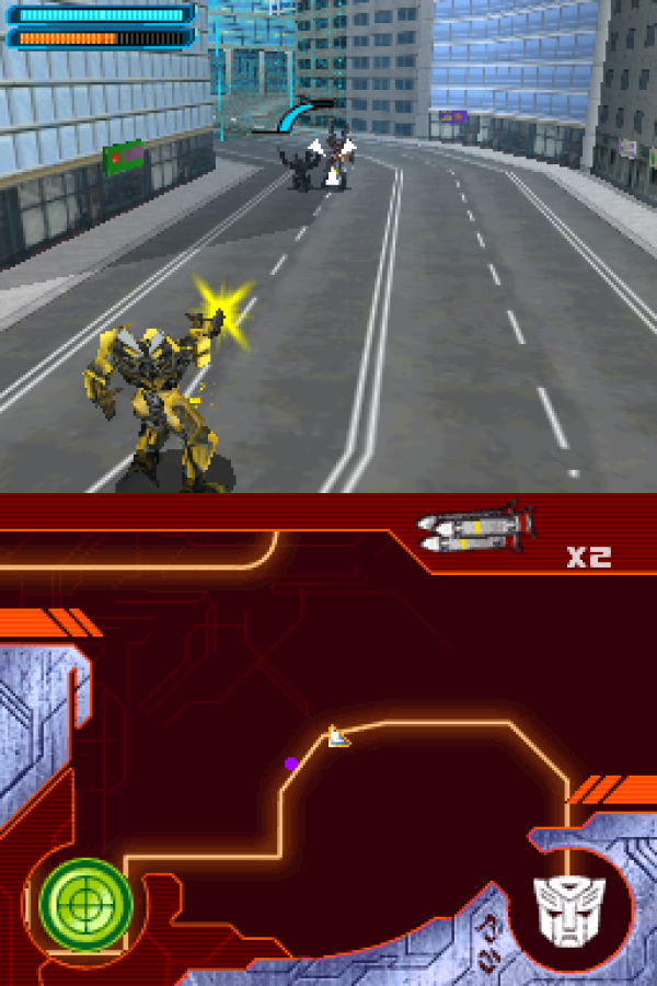 Transformers Dark of the Moon Autobots Nintendo DS DS video game featuring action adventure gameplay Autobots characters Optimus Prime Bumblebee robot combat vehicle transformation missions Decepticon battles weapon upgrades sci fi environments stealth operations and movie inspired Transformers storyline classic Nintendo DS handheld gaming retro video game collection collectible gaming appeal gameplay