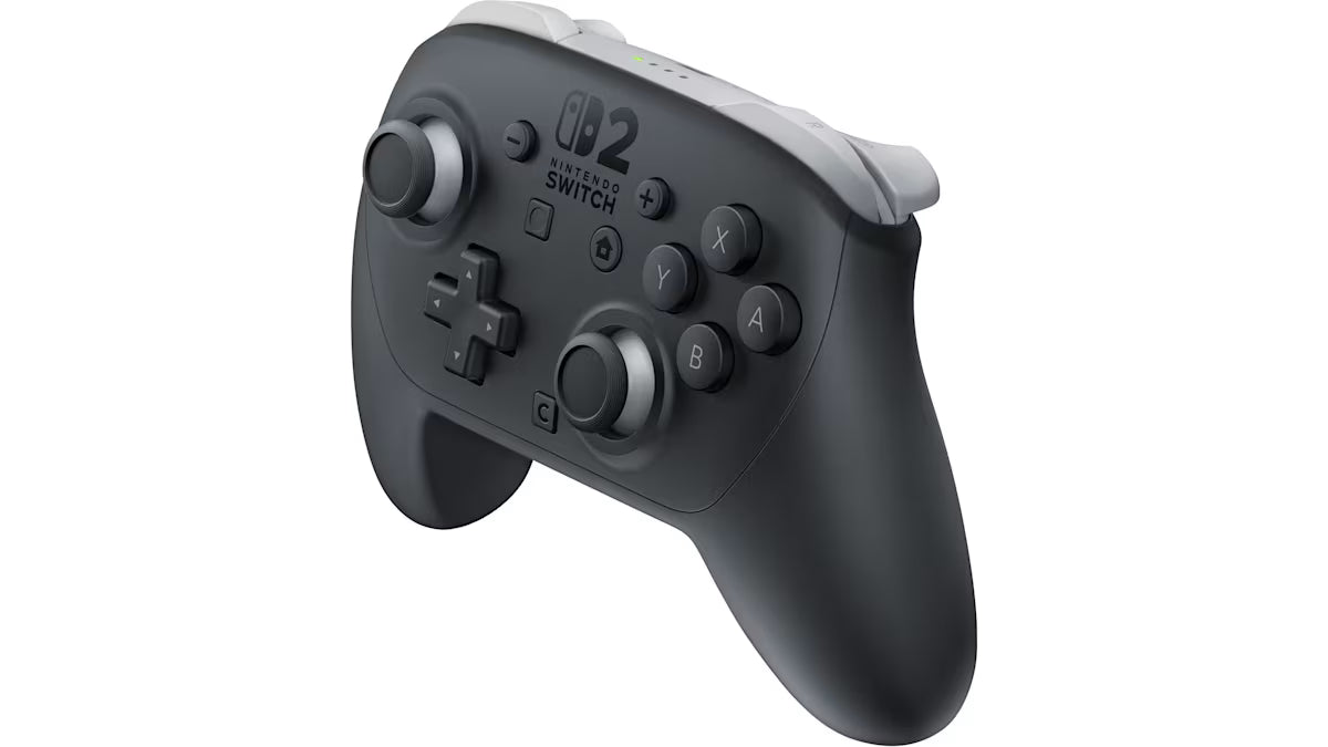 Nintendo Switch 2 Pro Controller Nintendo Switch 2 NS2 official wireless gaming controller featuring ergonomic design precision analog sticks responsive buttons HD rumble motion controls wireless connectivity rechargeable battery and enhanced Nintendo Switch 2 gameplay compatibility premium Nintendo gaming accessory collectible controller hardware appeal front side
