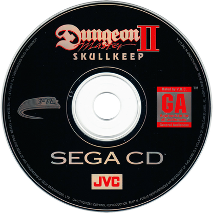 Dungeon Master II The Legend of Skullkeep Sega CD first person dungeon crawler RPG fantasy adventure real time combat puzzle solving exploration magic spells classic computer RPG style retro gaming Sega CD software video game title disc