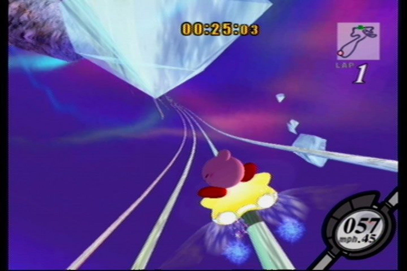 Kirby Air Ride gameplay for GameCube (GC) racing action video game