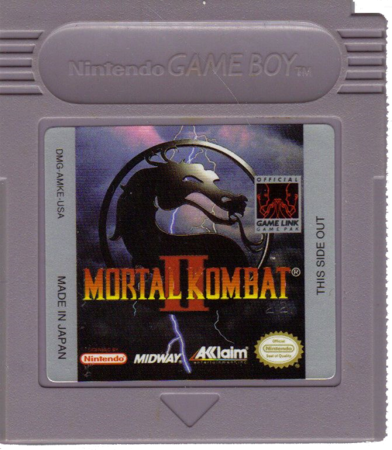 Mortal Kombat II Game Boy GB for retro video game enthusiasts featuring classic fighting gameplay one on one arcade combat iconic characters special moves tournament battles handheld action and collectible gaming appeal cartridge 
