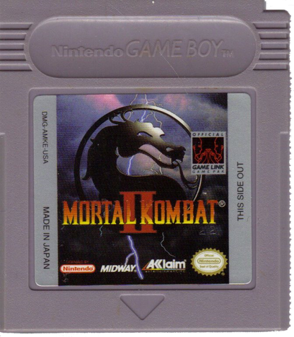 Mortal Kombat II Game Boy GB for retro video game enthusiasts featuring classic fighting gameplay one on one arcade combat iconic characters special moves tournament battles handheld action and collectible gaming appeal cartridge 