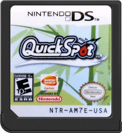 Quick Spot Nintendo DS for puzzle video game fans featuring fast paced spot the difference gameplay touch screen controls brain training challenges quick reflexes family friendly fun colorful visuals portable handheld entertainment collectible gaming appeal game cartridge