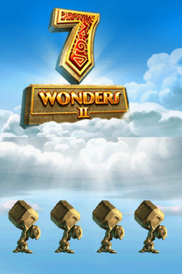 7 Wonders II title screen for the Nintendo (DS) video game
