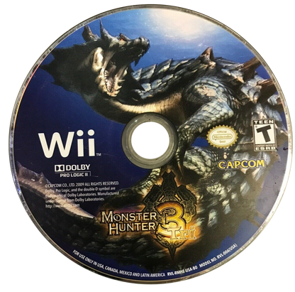 Monster Hunter Tri disc art for Nintendo Wii (Wii) video game